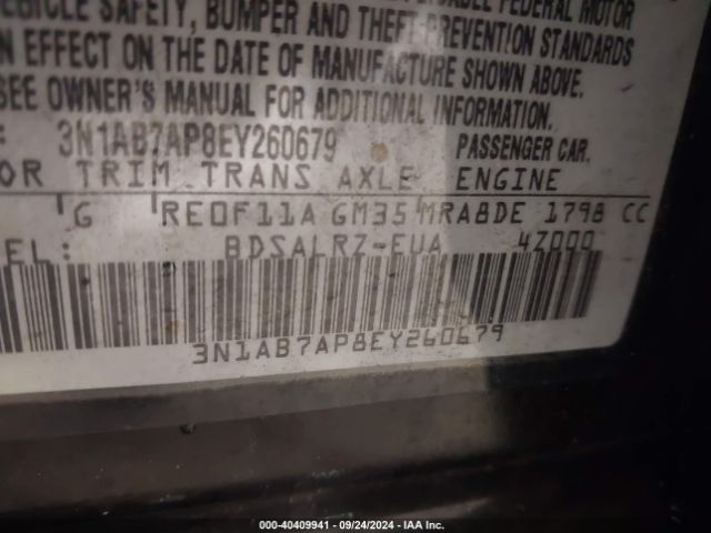3N1AB7AP8EY260679 Nissan SENTRA SR