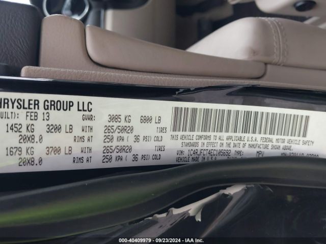 1C4RJFCT4EC105692 Jeep Grand Cherokee Overland