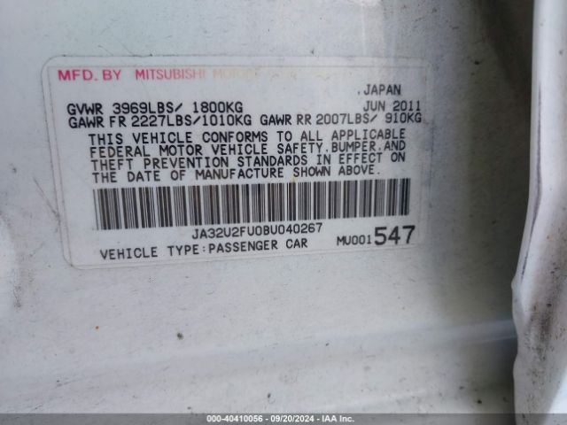 2011 MITSUBISHI LANCER JA32U2FU0BU040267 Photo 8