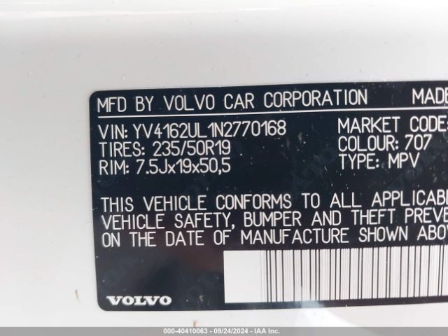 YV4162UL1N2770168 Volvo Xc40 T5 Inscription