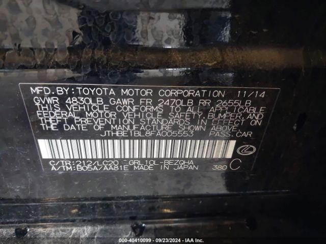 JTHBE1BL8FA005553 Lexus GS 350