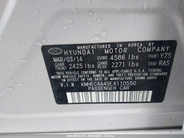 KMHEC4A49EA110550 Hyundai Sonata Hybrid Limited