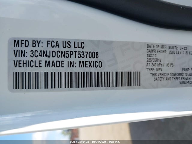 3C4NJDCN5PT537008 Jeep Compass Limited 4x4