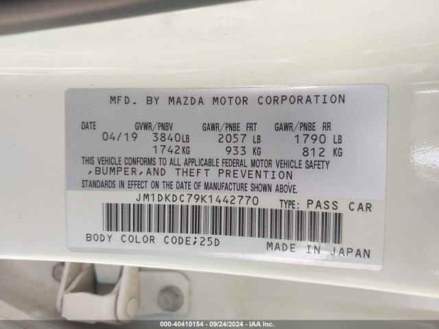 JM1DKDC79K1442770 Mazda Cx-3 Touring