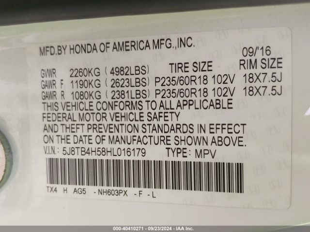5J8TB4H58HL016179 Acura Rdx Technology Package/w/technology/acurawatch Plus Pkg