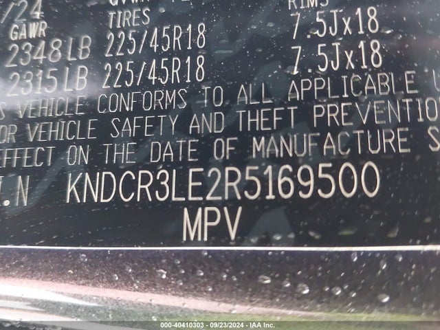 KNDCR3LE2R5169500 KIA Niro Ex Touring