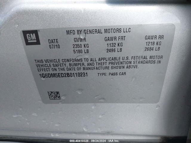 2011 CADILLAC CTS 1G6DM5ED2B0110231 Photo 8