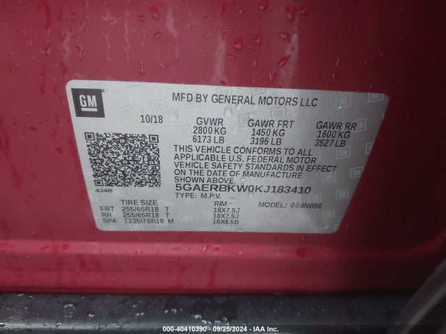 5GAERBKW0KJ183410 Buick Enclave Fwd Essence