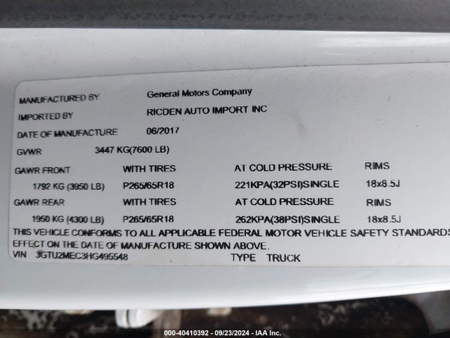 GMC Sierra 1500 Sle 2017 3GTU2MEC3HG495548 Image 9