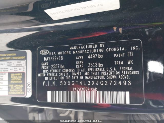 5XXGT4L3XJG272493 KIA Optima Lx