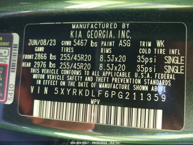 5XYRKDLF6PG211359 KIA Sorento X-line Sx Prestige