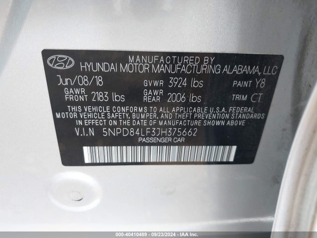 Hyundai Elantra Value Edition 2018 5NPD84LF3JH375662 Image 9