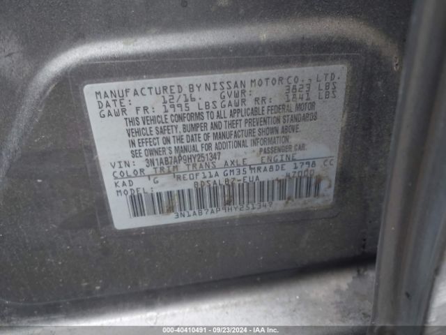 3N1AB7AP9HY251347 Nissan SENTRA S