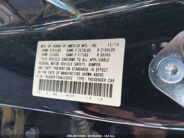 19UUB3F70HA002632 Acura Tlx Advance Package