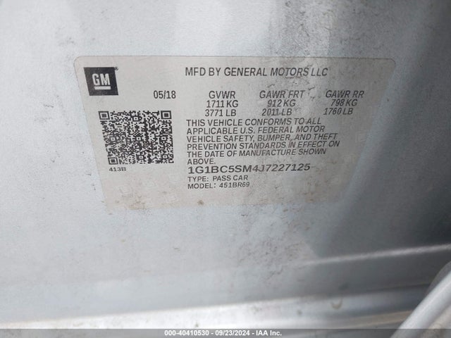 Chevrolet Cruze Ls Auto 2018 1G1BC5SM4J7227125 Image 9