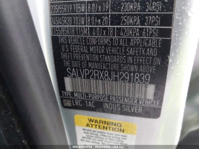 SALVP2RX8JH291839 Land Rover Range Rover Evoque Se/se Premium