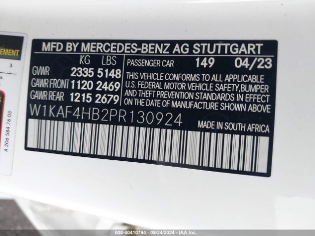W1KAF4HB2PR130924 Mercedes-Benz C 300 4matic