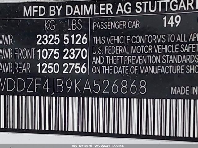 WDDZF4JB9KA526868 Mercedes-Benz E 300