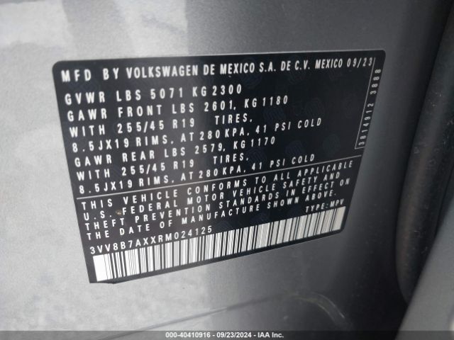 3VV8B7AXXRM024125 Volkswagen Tiguan 2.0t Se R-line Black/se Black
