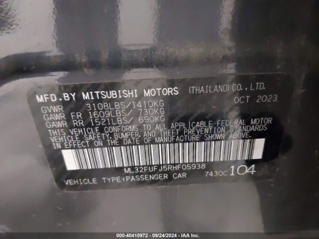 ML32FUFJ5RHF05938 Mitsubishi Mirage G4 Es