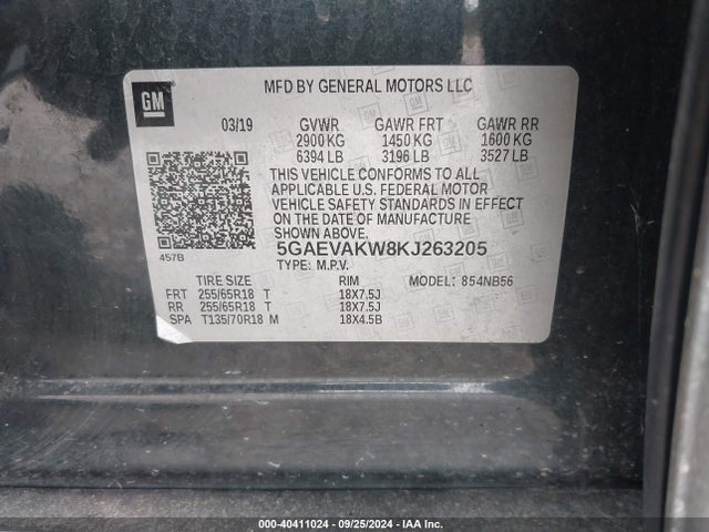Buick Enclave Awd Essence 2019 5GAEVAKW8KJ263205 Image 9