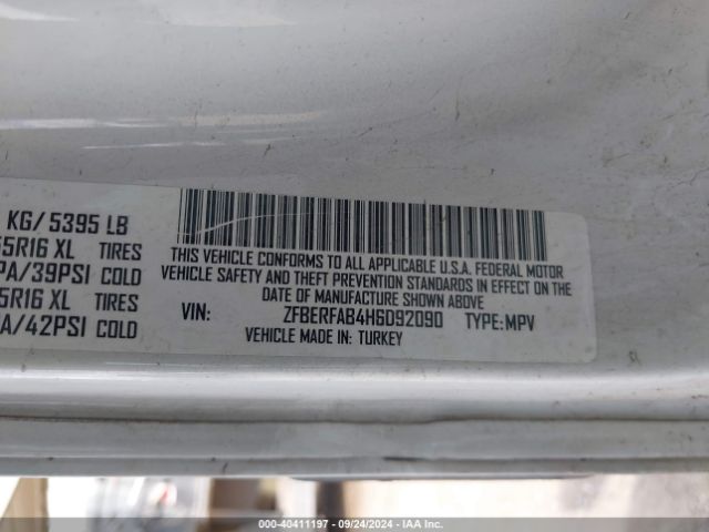 ZFBERFAB4H6D92090 RAM Promaster City Tradesman