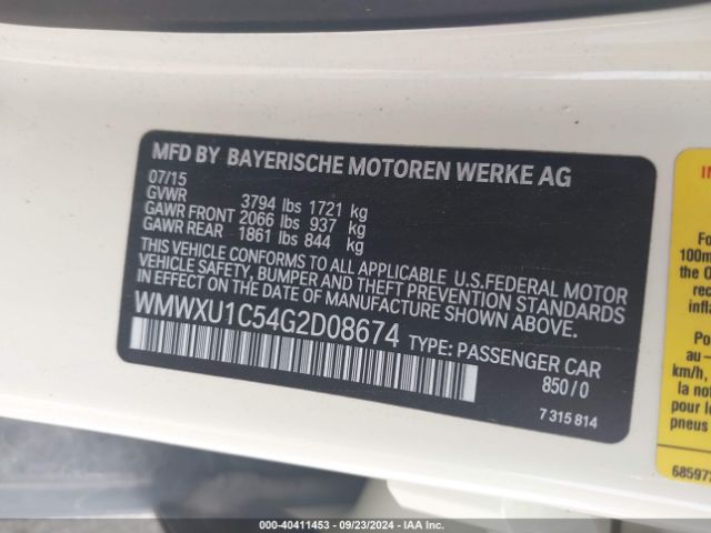 WMWXU1C54G2D08674 Mini Hardtop Cooper
