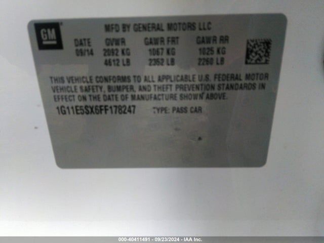 Chevrolet Malibu 3lt 2015 1G11E5SX6FF178247 Image 9