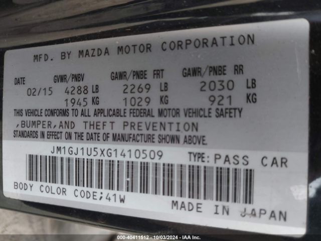 JM1GJ1U5XG1410509 Mazda Mazda6 I Sport