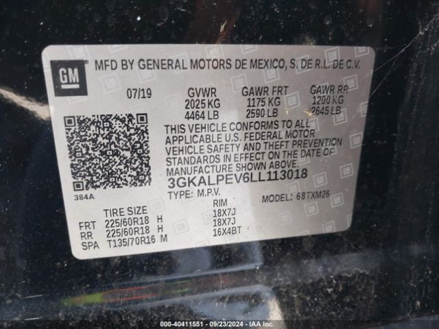 3GKALPEV6LL113018 GMC Terrain Fwd Slt