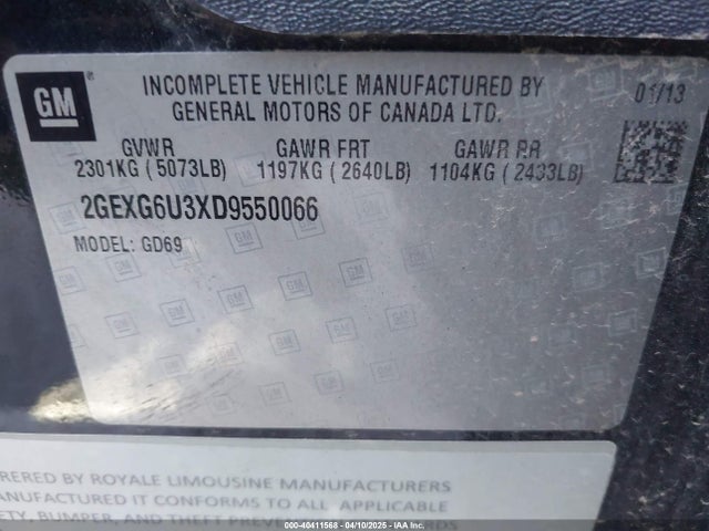 2013 CADILLAC XTS 2GEXG6U3XD9550066 Photo 8