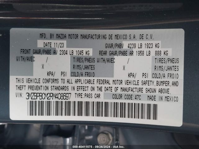 3MZBPBCM2RM408697 Mazda Mazda3 2.5 S Carbon Edition