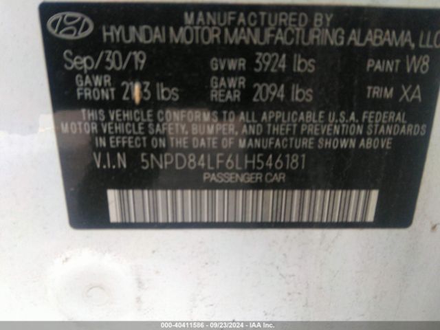 5NPD84LF6LH546181 Hyundai Elantra Value Edition