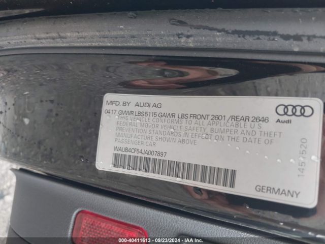 WAUB4CF54JA007897 Audi S5 3.0t Premium Plus