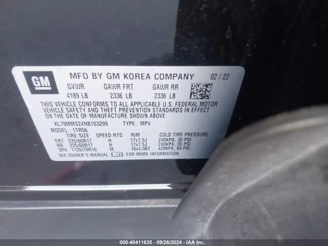 Chevrolet Trailblazer Fwd Ls 2022 KL79MMS24NB103299 Image 9