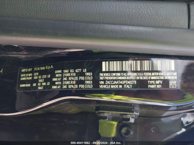 ZACCJAAT4GPD40278 Jeep Renegade Sport