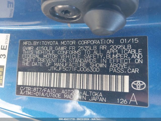 JTKJF5C71FJ006300 Scion TC