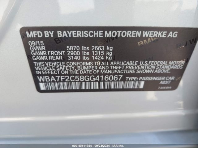 WBA7F2C58GG416067 BMW 750i Xdrive