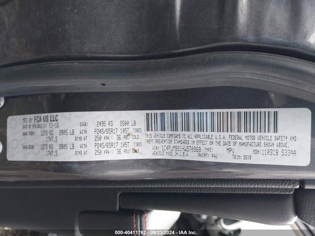 1C4PJMBS1HW570969 Jeep Cherokee Trailhawk 4x4