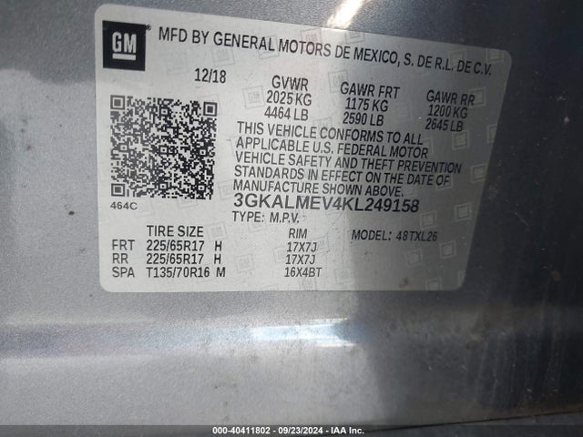 GMC Terrain Sle 2019 3GKALMEV4KL249158 Image 9