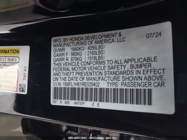 19XFL1H81RE029402 Honda Civic Sport Touring