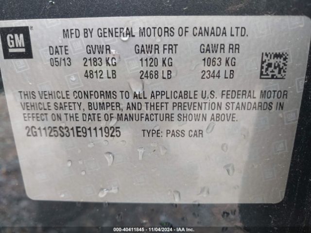 2G1125S31E9111925 Chevrolet Impala 2lt