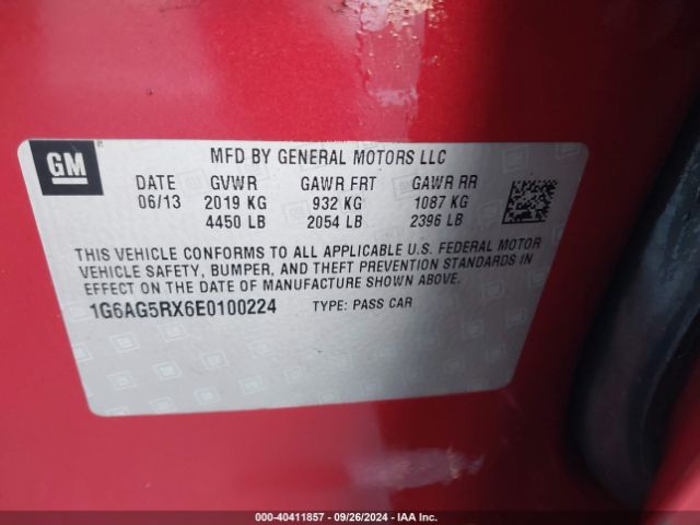 1G6AG5RX6E0100224 Cadillac Ats Standard