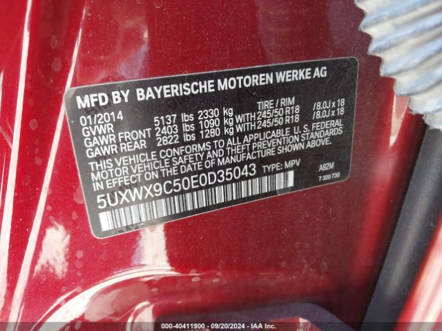 5UXWX9C50E0D35043 BMW X3 Xdrive28i