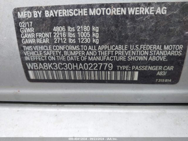 WBA8K3C30HA022779 BMW 330i Xdrive