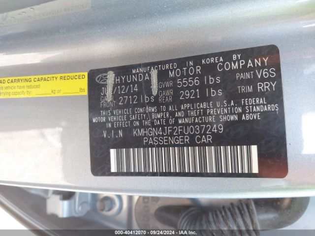KMHGN4JF2FU037249 Hyundai Genesis 5.0