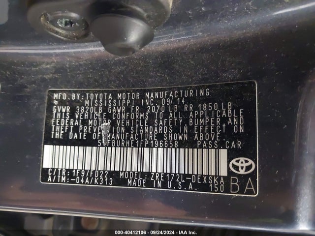 Toyota Corolla S Plus 2015 5YFBURHE1FP196658 Image 9