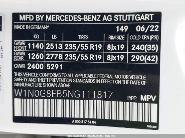 W1N0G8EB5NG111817 Mercedes-Benz Glc 300 4matic Suv
