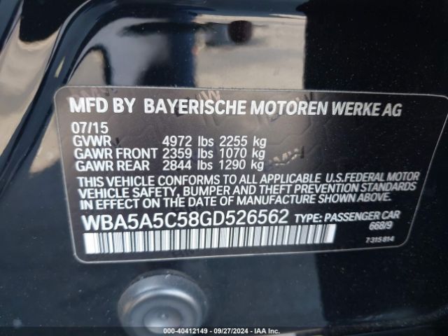 WBA5A5C58GD526562 BMW 528I