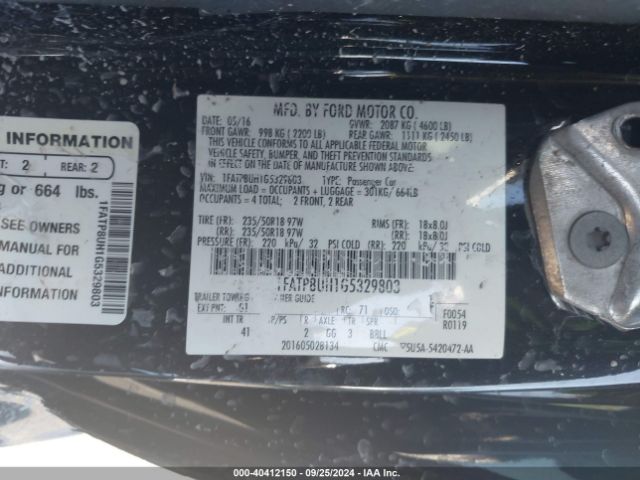 1FATP8UH1G5329803 Ford Mustang Ecoboost Premium